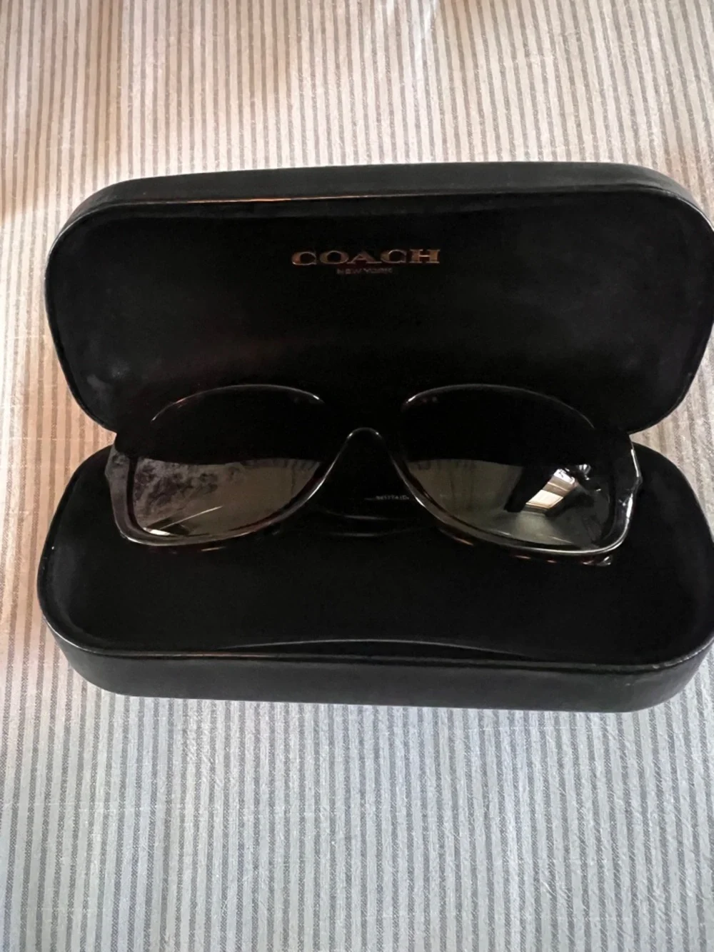 COACH Women's Tortoise Frame Sunglasses with Brown Lenses - Picture 10 of 15